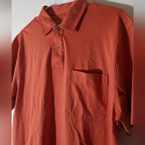 Paul Fredrick Orange Polo, Men's Medium - Picture 2 of 7